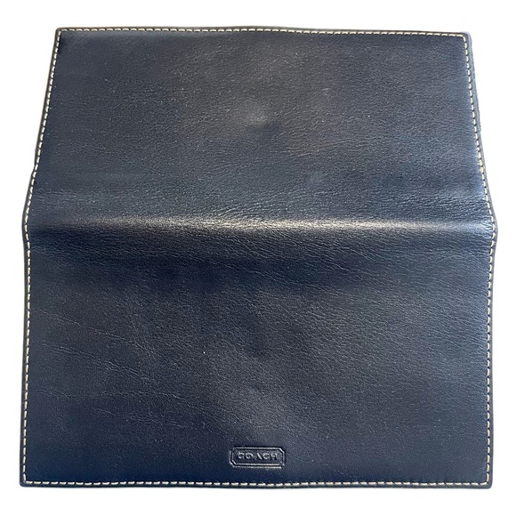 Vintage Y2K Coach Black Leather Soho Classic Buckle Wallet with Check Cover - Picture 6 of 6